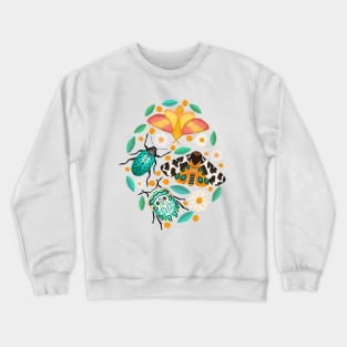 Delightful Bugs And Doodled Daisies Crewneck Sweatshirt